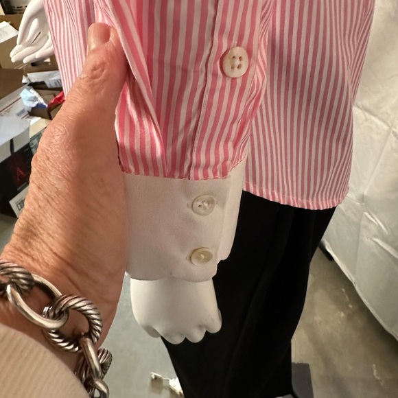 GRETCHEN SCOTT Designs ‘Pique All Day’ Pinstripe Shirt - NWT - Picture 7 of 9
